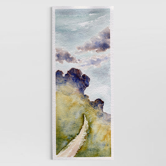 Mini Ilkley Moor Cow and Calf Rocks - Original Watercolour Painting