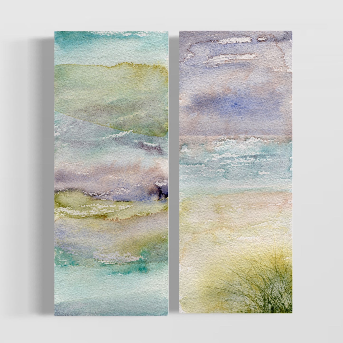 Coastal Set of Mini Watercolours - Two Original Watercolour Paintings