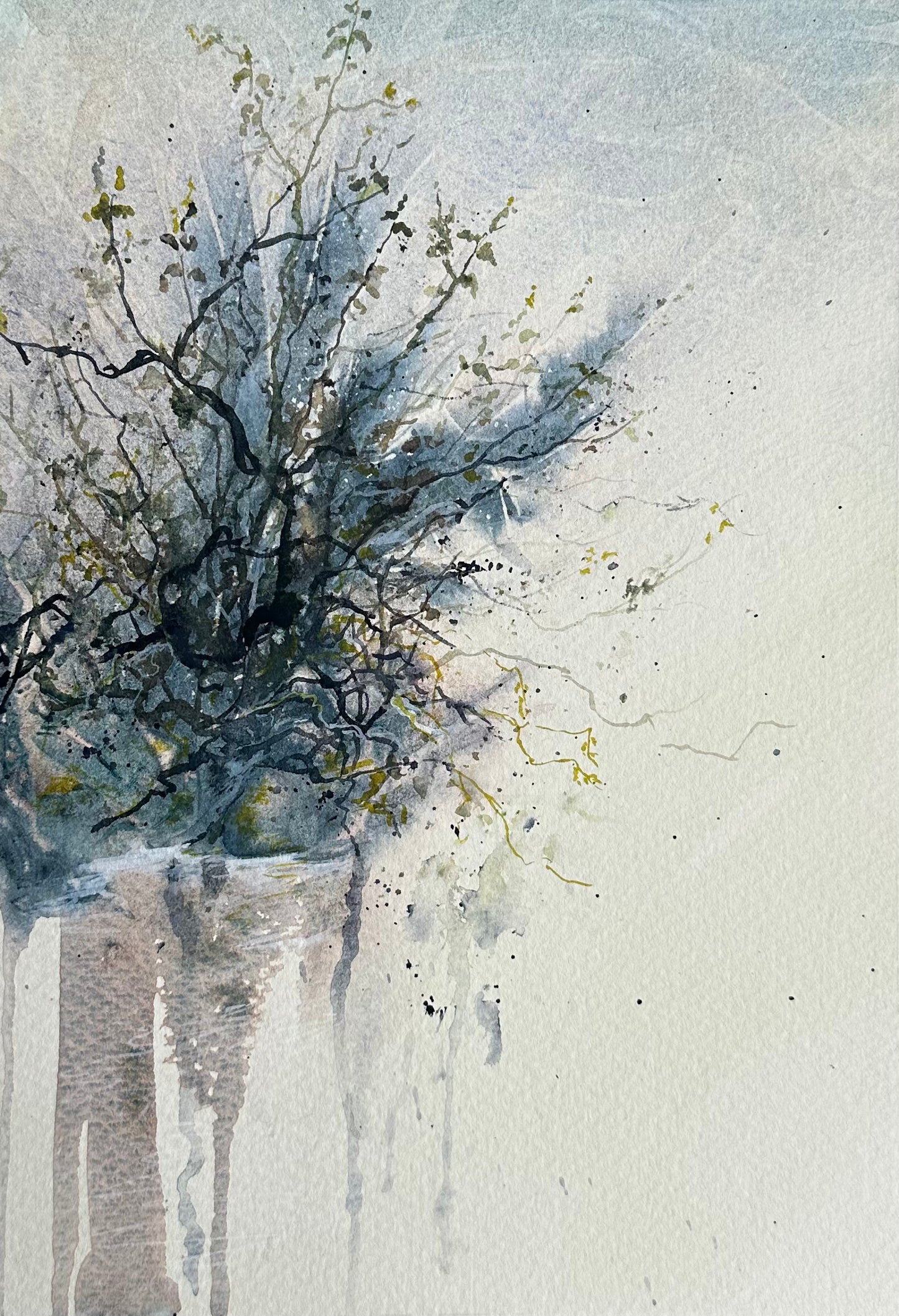 Riverside Hedgerow No.1 - Original Watercolour Painting