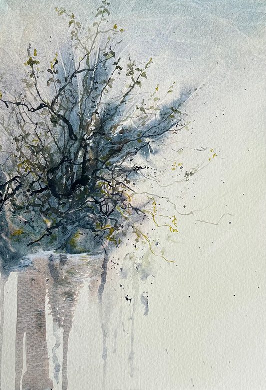 Riverside Hedgerow No.1 - Original Watercolour Painting