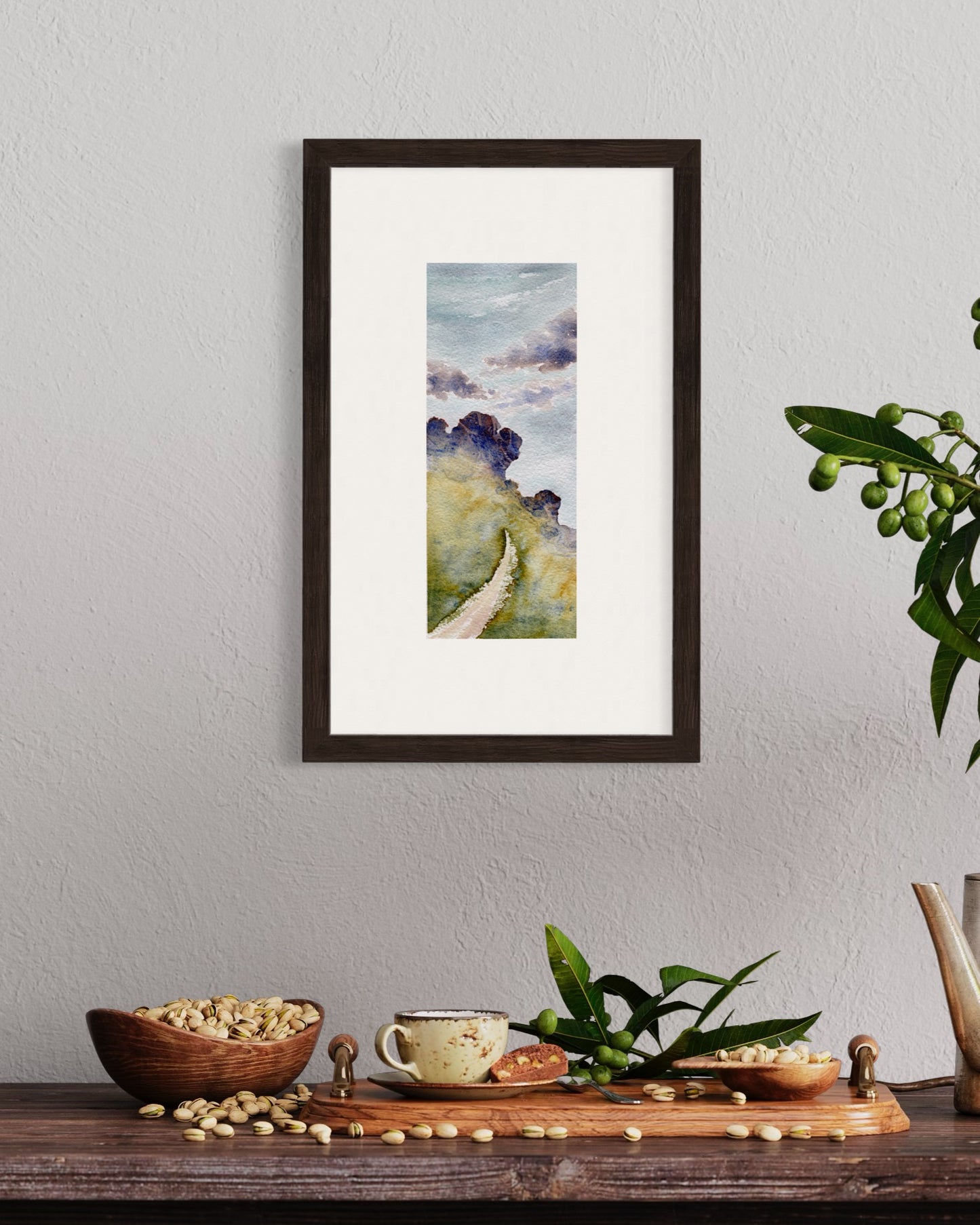 Mini Ilkley Moor Cow and Calf Rocks - Original Watercolour Painting