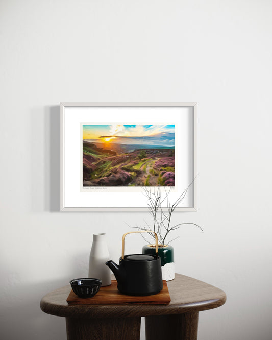 Sunset Over Ilkley Moor Hahnemühle German Etching Print