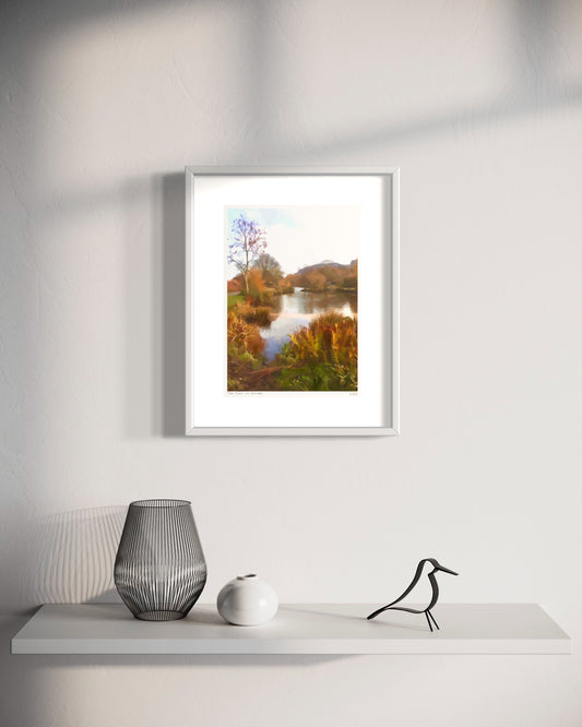 Ilkley Tarn in Autumn Hahnemühle German Etching Print