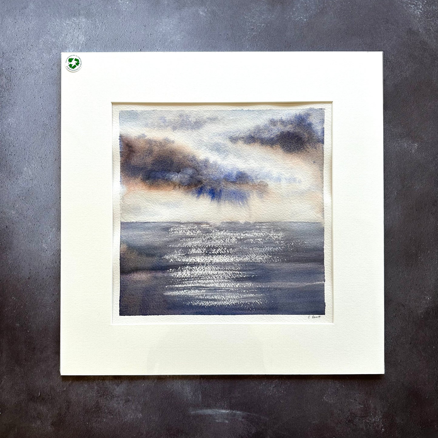 Sparkling Ocean - Mounted Original Watercolour Painting