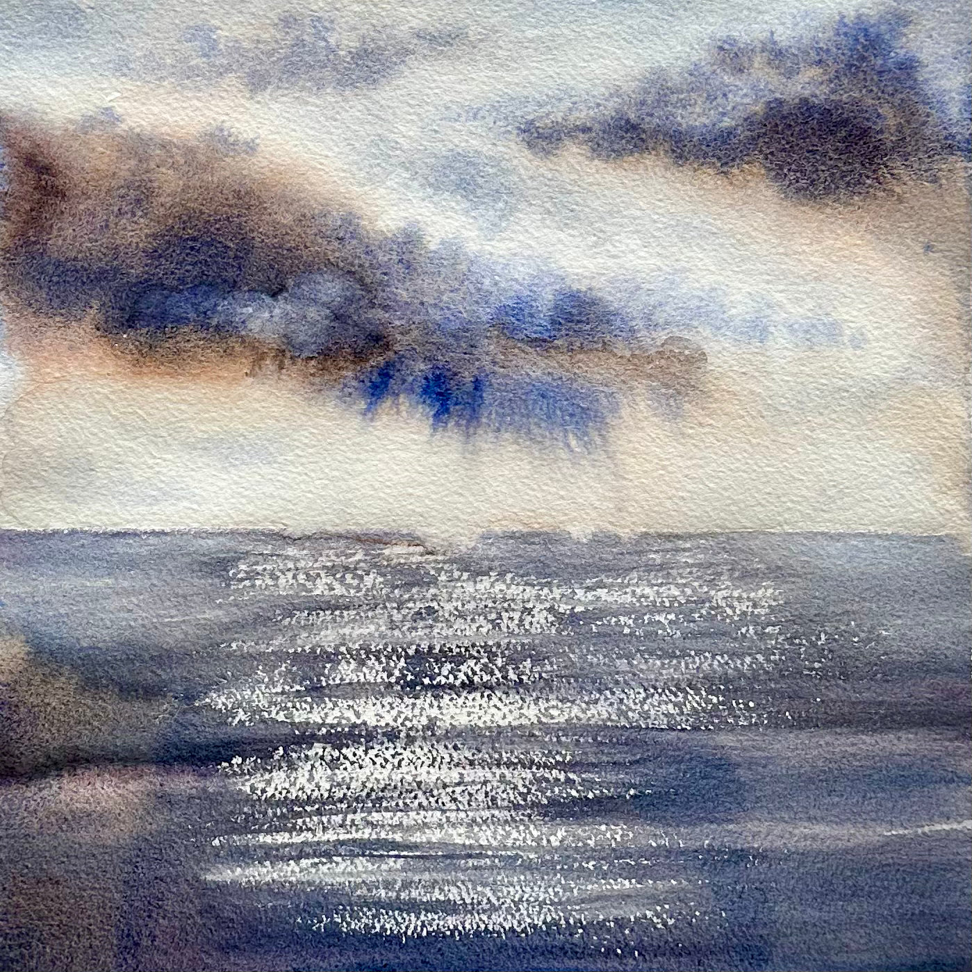 Sparkling Ocean - Mounted Original Watercolour Painting