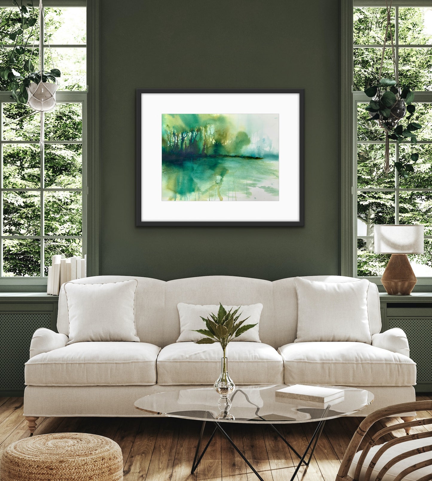 Ilkley Riverside in Spring - Original Large Ink Painting
