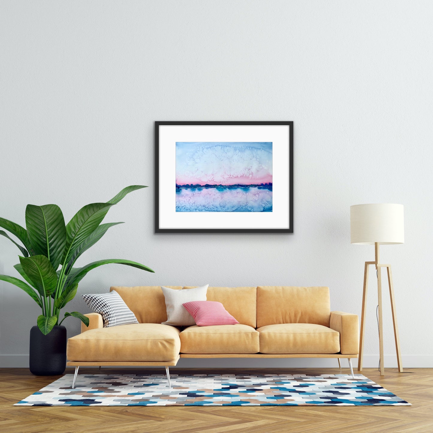 Pink Lagoon - Original Large Watercolour Painting