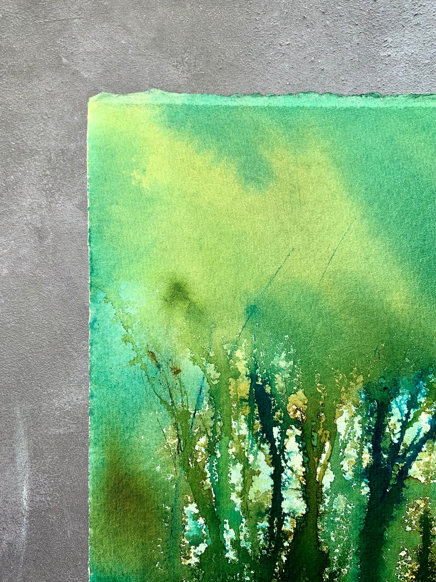 Ilkley Riverside in Spring - Original Large Ink Painting