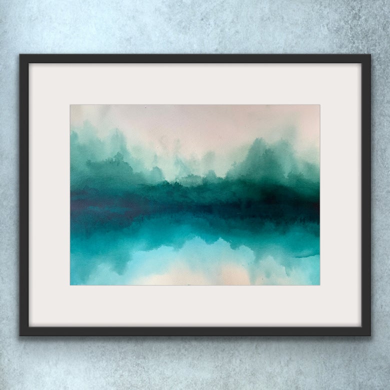 Foggy Ilkley Tarn No.4 - Original Large Ink Painting