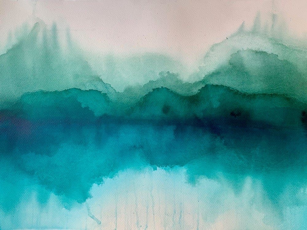 Foggy Ilkley Tarn No.2 -  Original Large Ink Painting