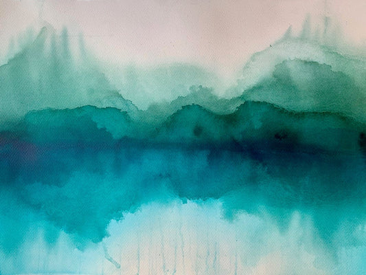 Foggy Ilkley Tarn No.2 -  Original Large Ink Painting