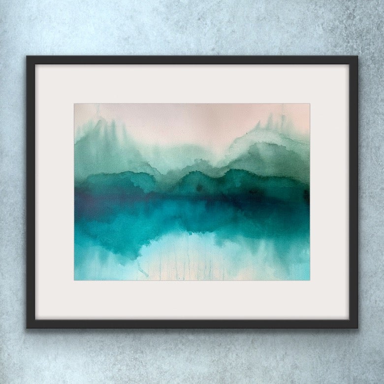 Foggy Ilkley Tarn No.2 -  Original Large Ink Painting