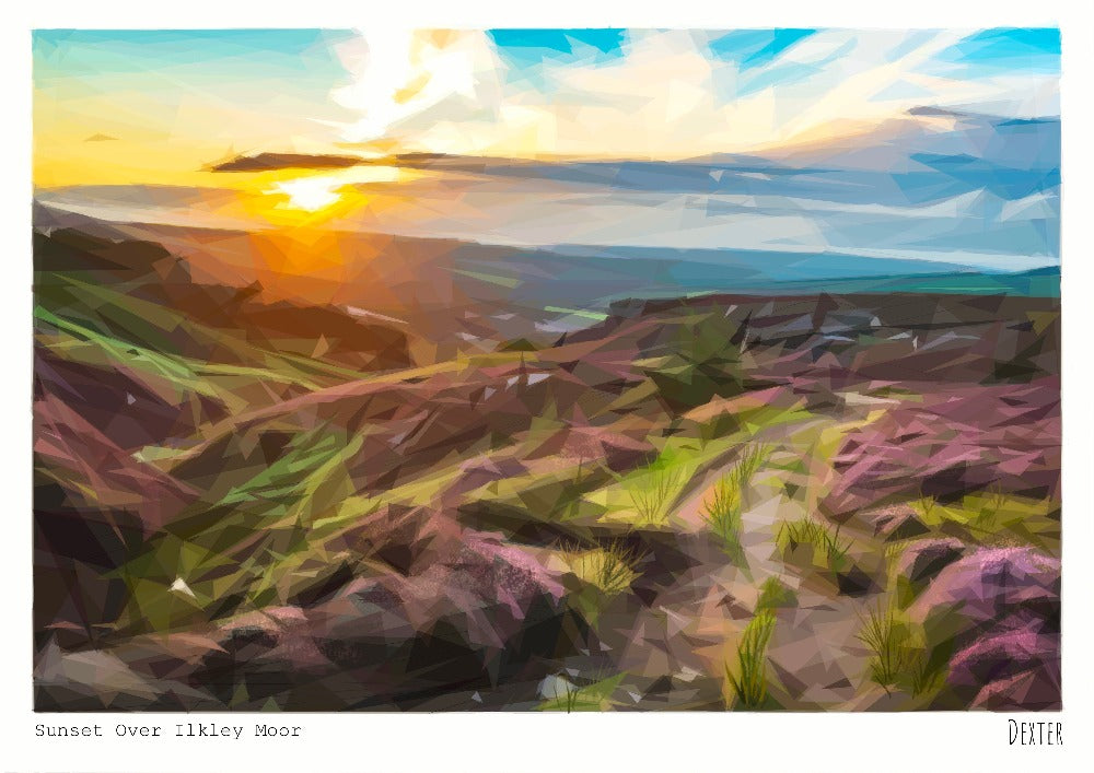 Sunset Over Ilkley Moor- Studio Print