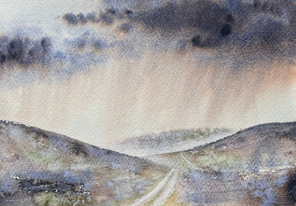 Rainy Ilkley Moor - Original Watercolour Painting